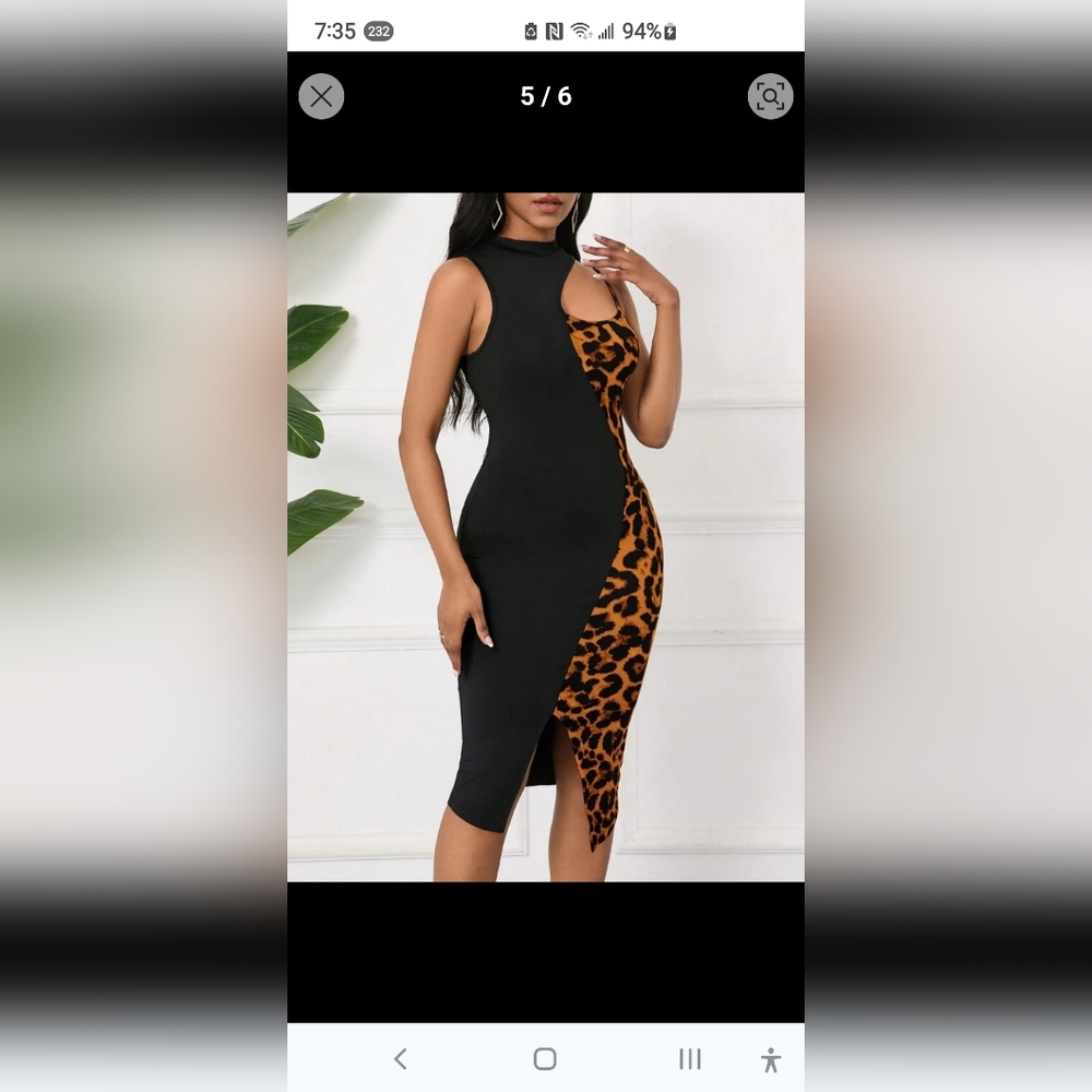 leopard black dress - Picture 2 of 3